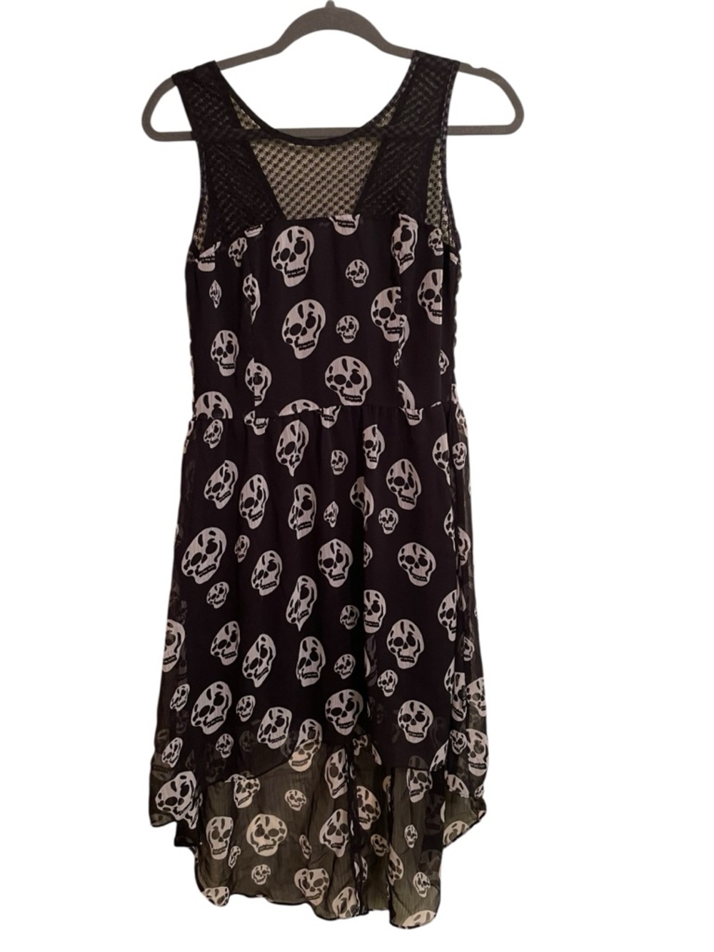 Black and White Skull High Low Dress size L